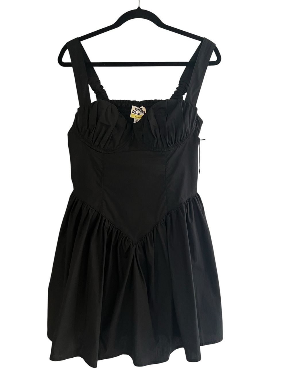 Future Collective Jenee Naylor Collection 100% Cotton Corset Black Mini Dress-12